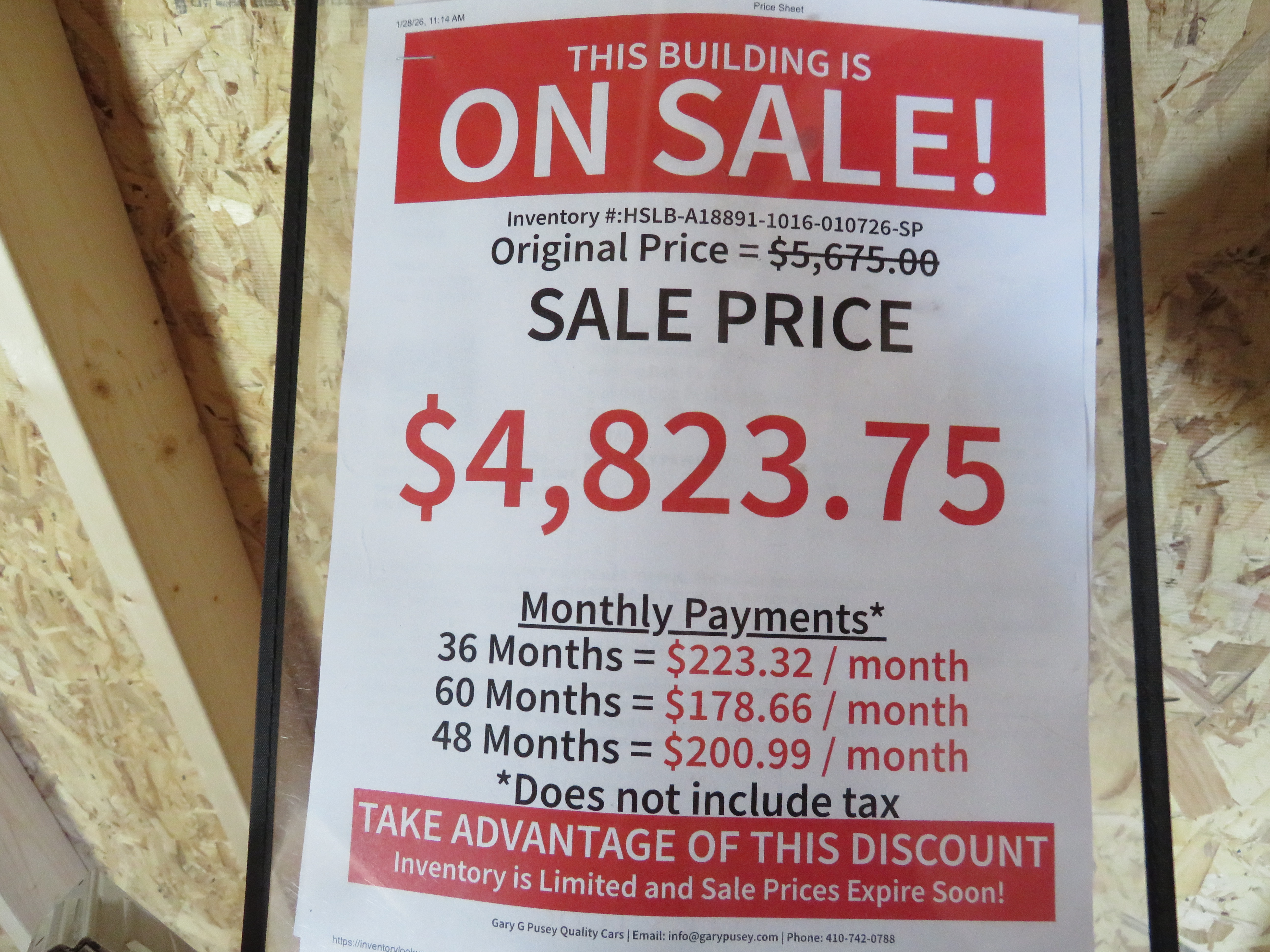 10x16 Old Hickory Buildings Side Lofted Barn 