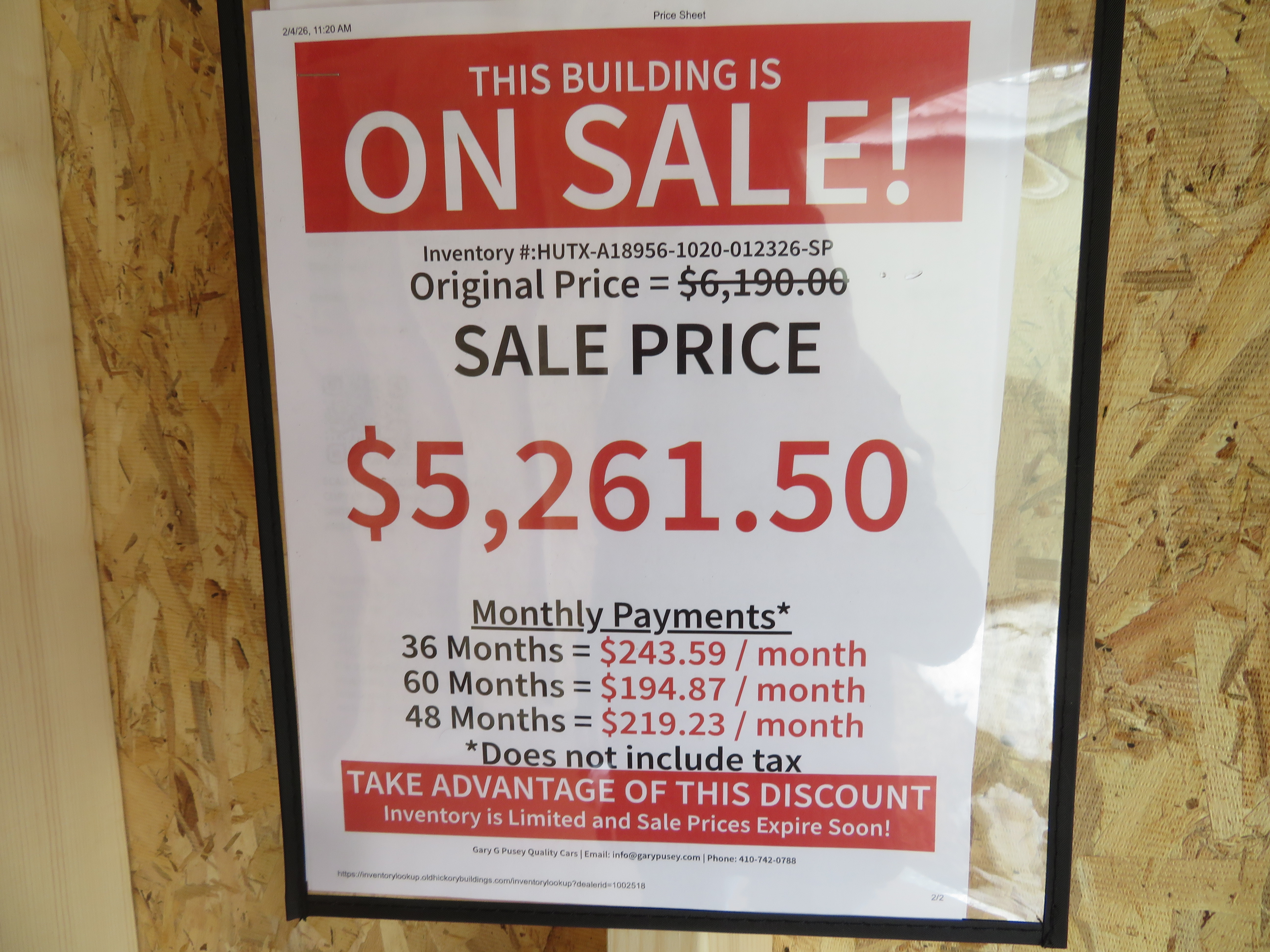 10x20 Old Hickory Buildings Utility Shed