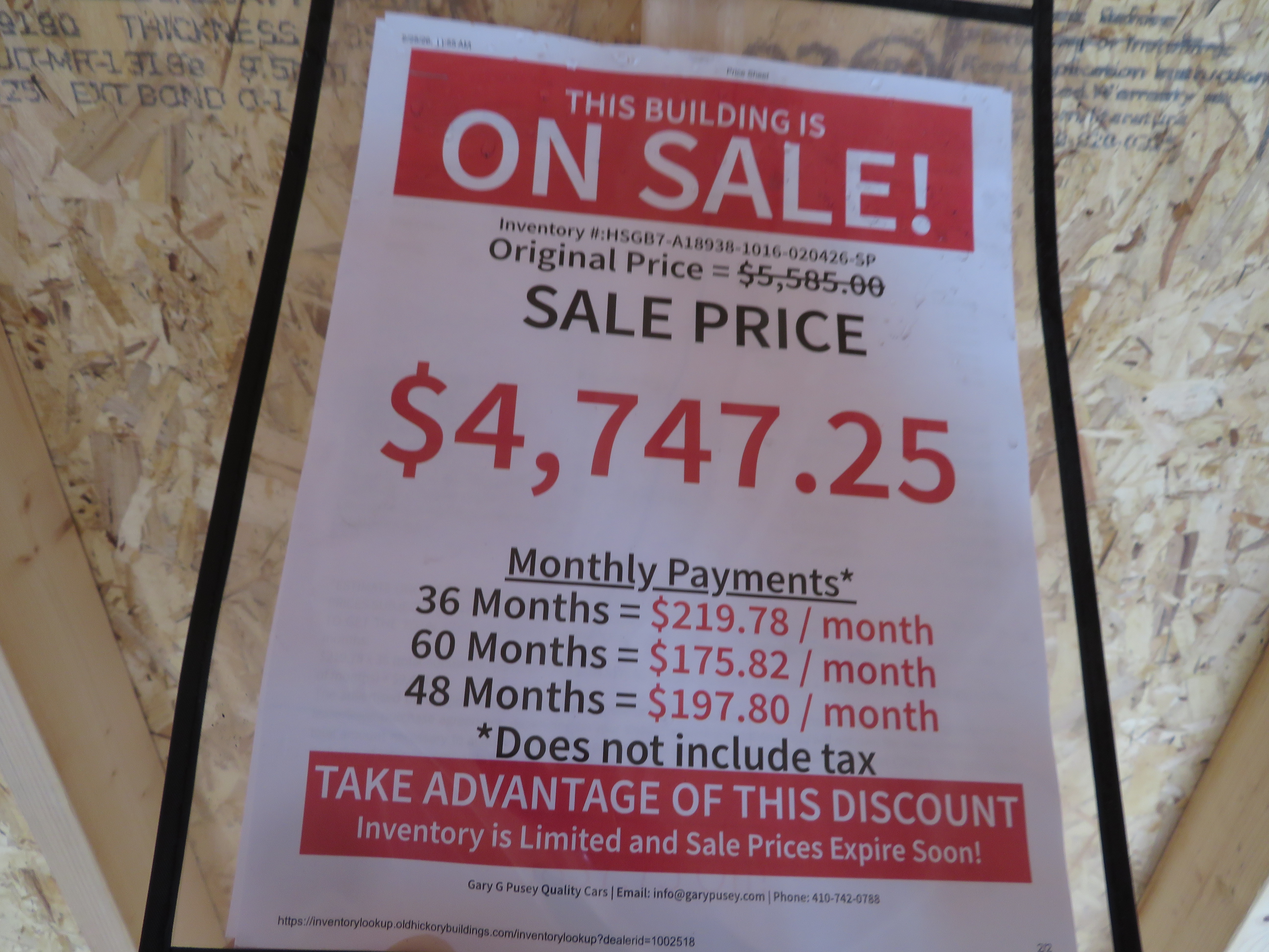 10x16 Old Hickory Buildings Side Gable