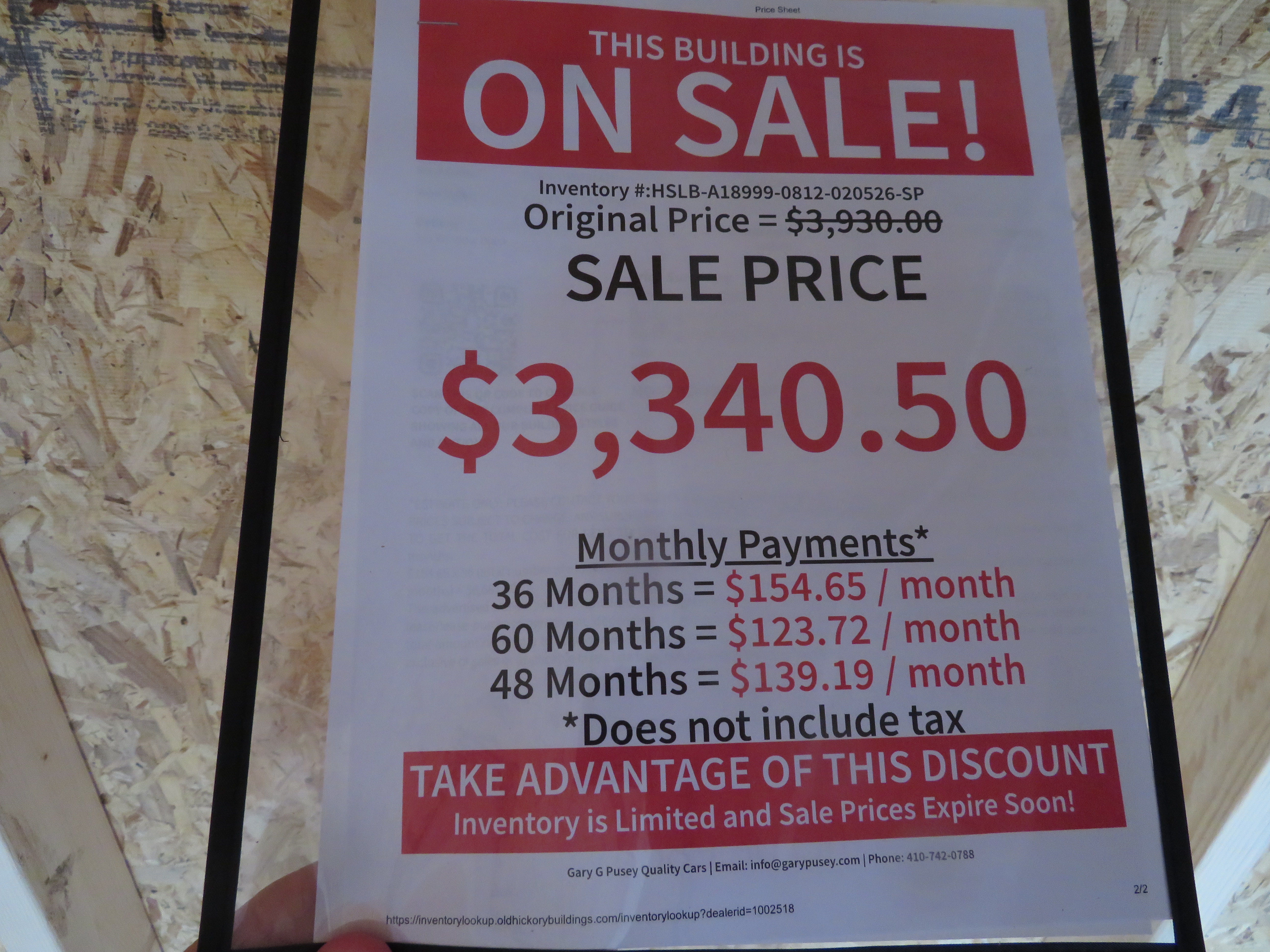 8x12 Old Hickory Buildings Side Lofted Barn