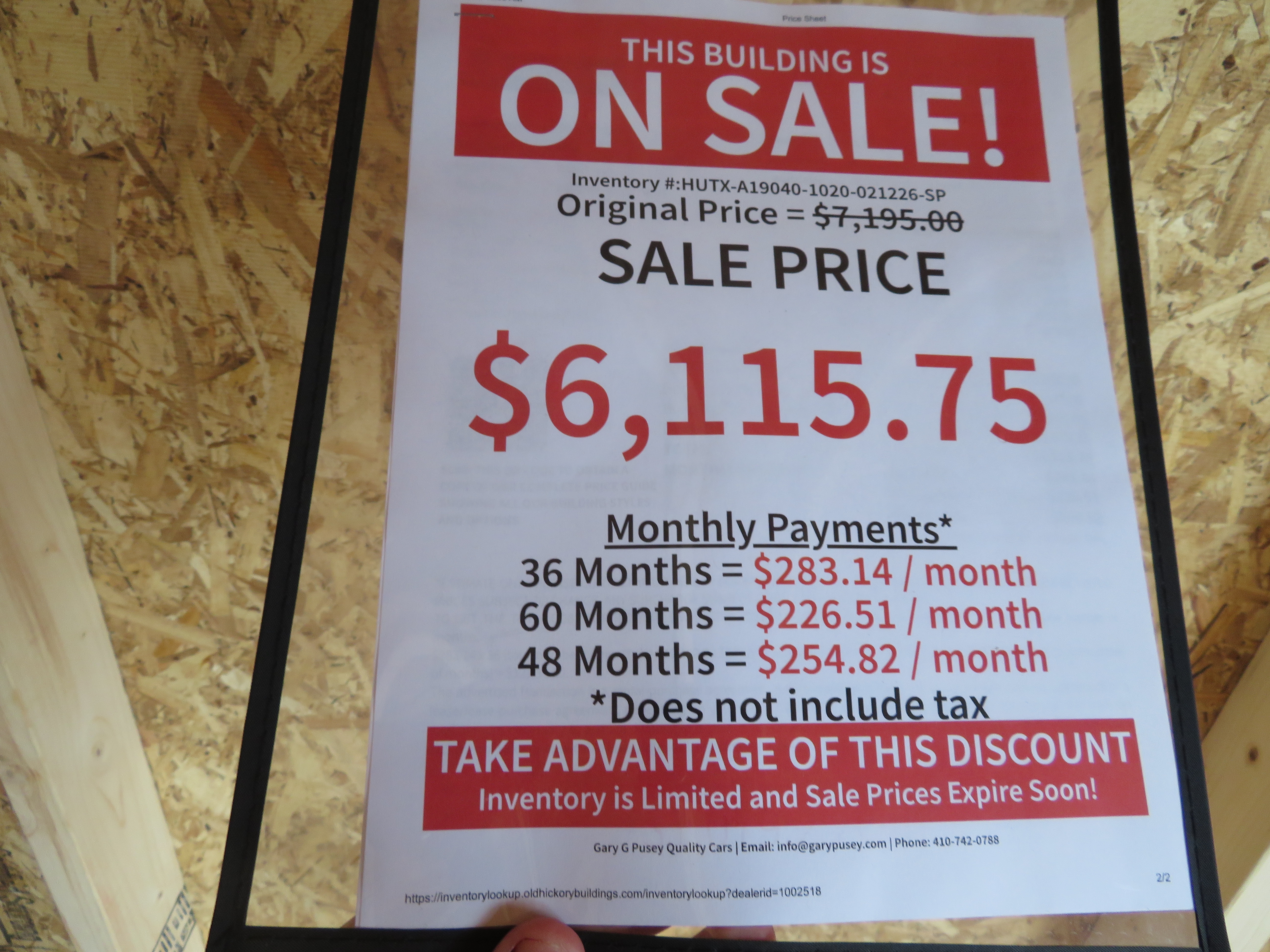 10x20 Old Hickory Buildings Lofted Barn 