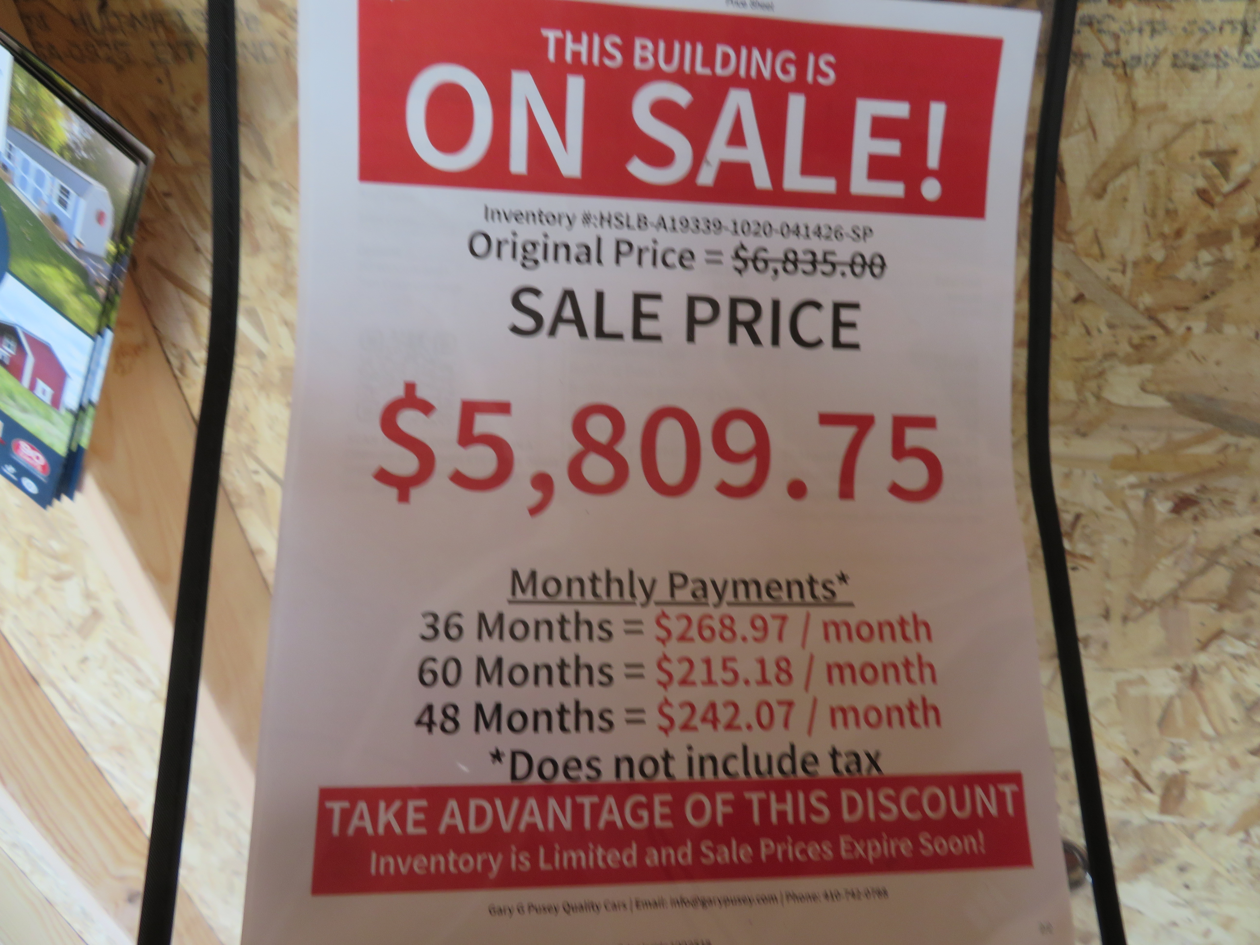 10x20 Old Hickory Buildings Lofted Barn