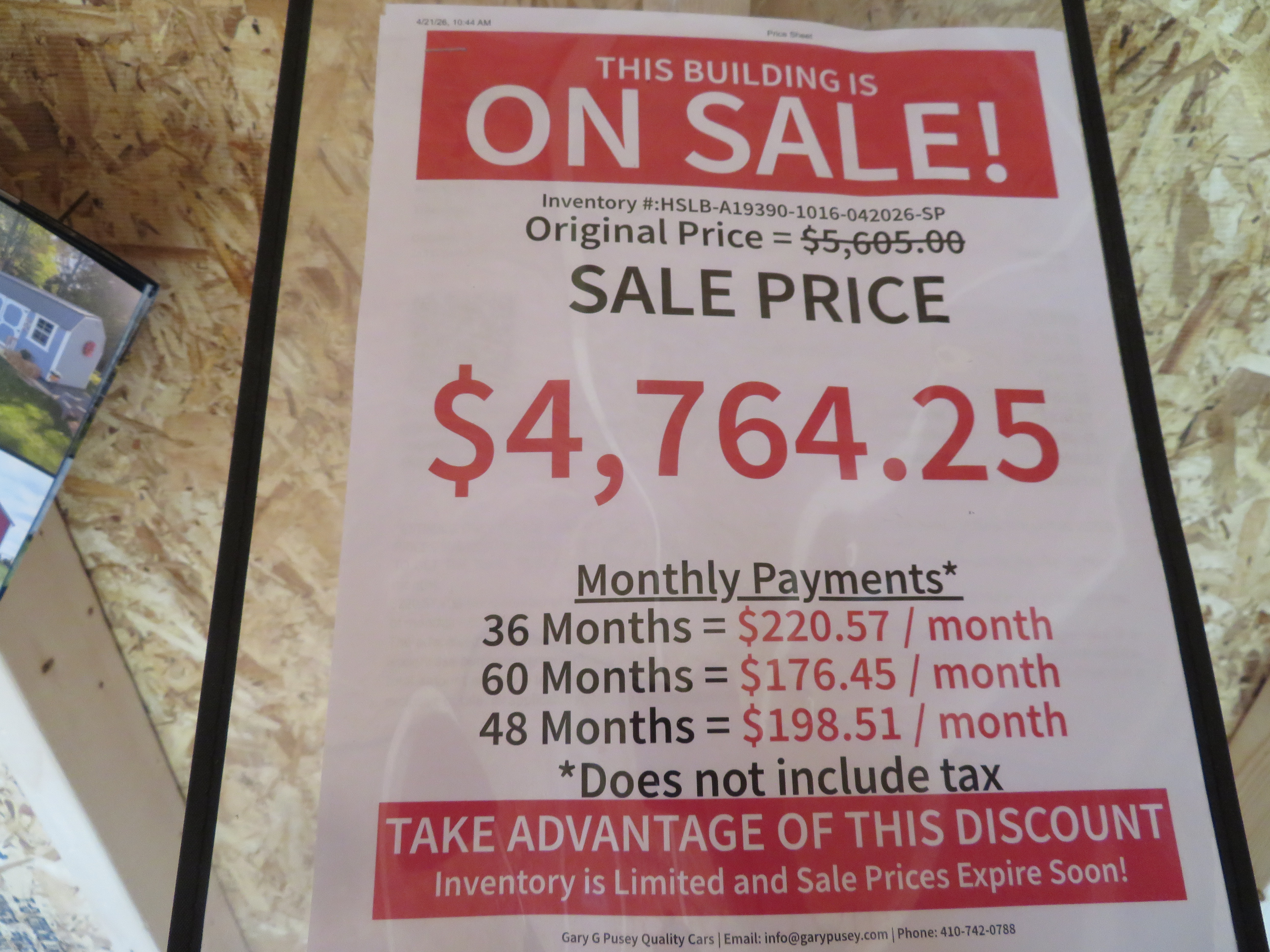 10x16 Old Hickory Buildings Side Lofted Barn