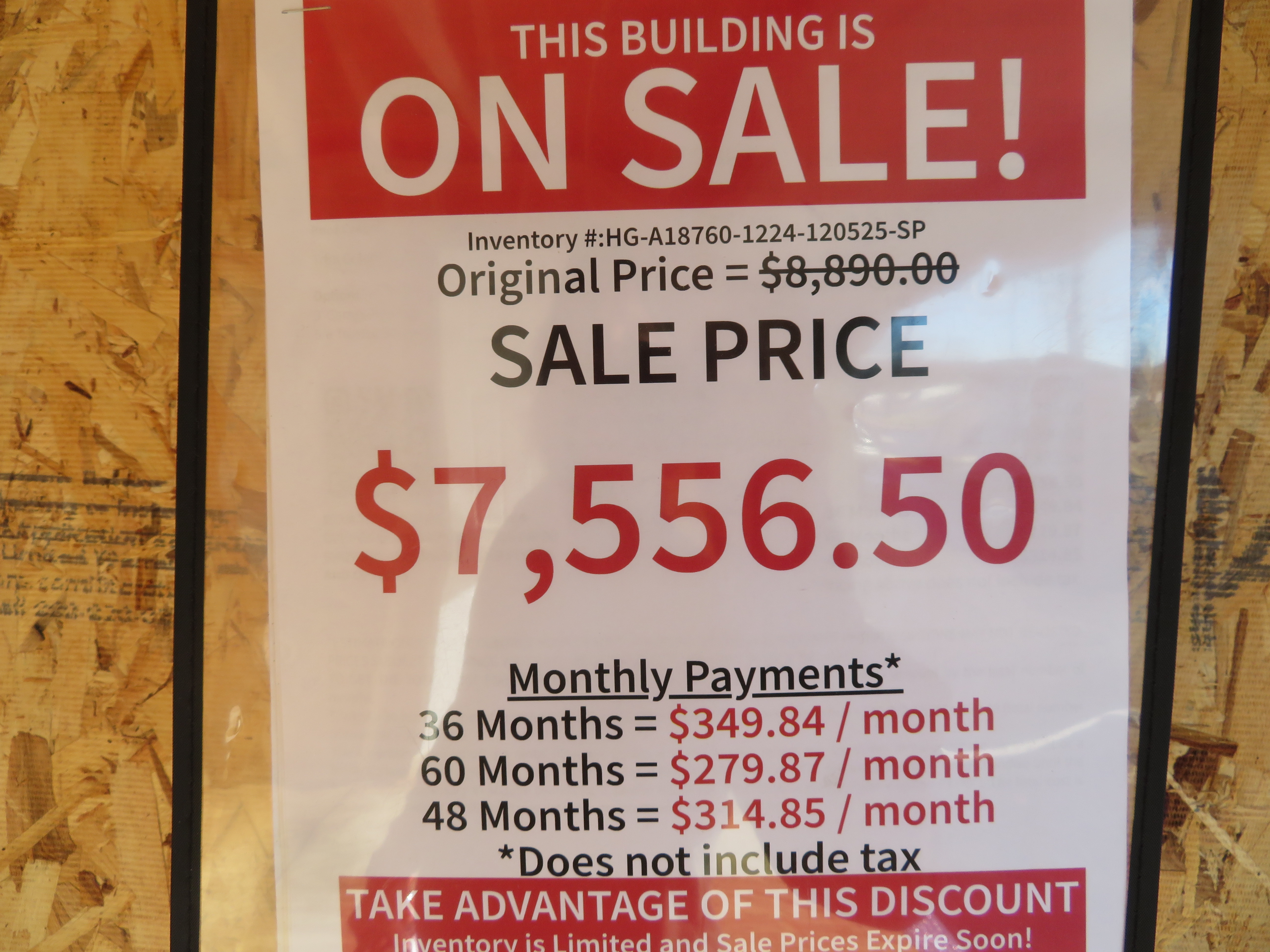 12x24 Old Hickory Buildings Utility Garage Package